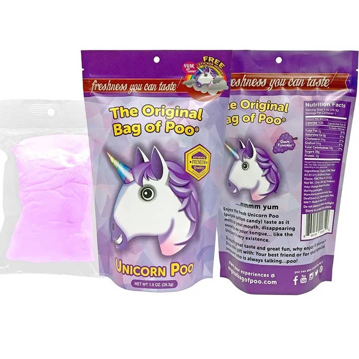 "The Original Bag of Poo"® Novelty Cotton Candy - Wholesale Cotton Candy - The Original Bag of Poo® (Unicorn Cotton Candy Poo)3