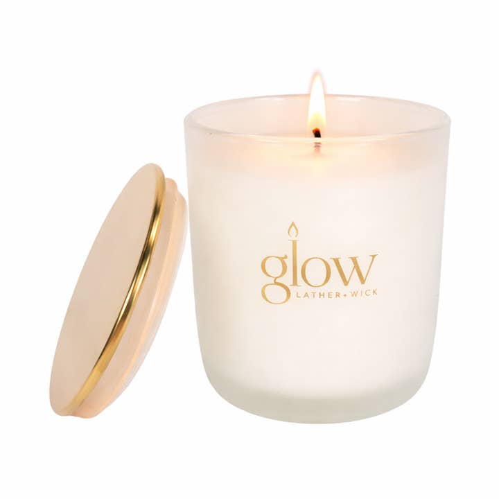 Vanilla Santal EWG Verified Plant-based Fragrance-Luxury Coconut Soy Apricot Wax Candle-8 oz for wholesale by GLOW Lather + Wick
