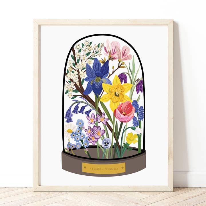 Barattolo a campana con fiori primaverili per la vendita all'ingrosso da parte di Bea Baranowska Illustration