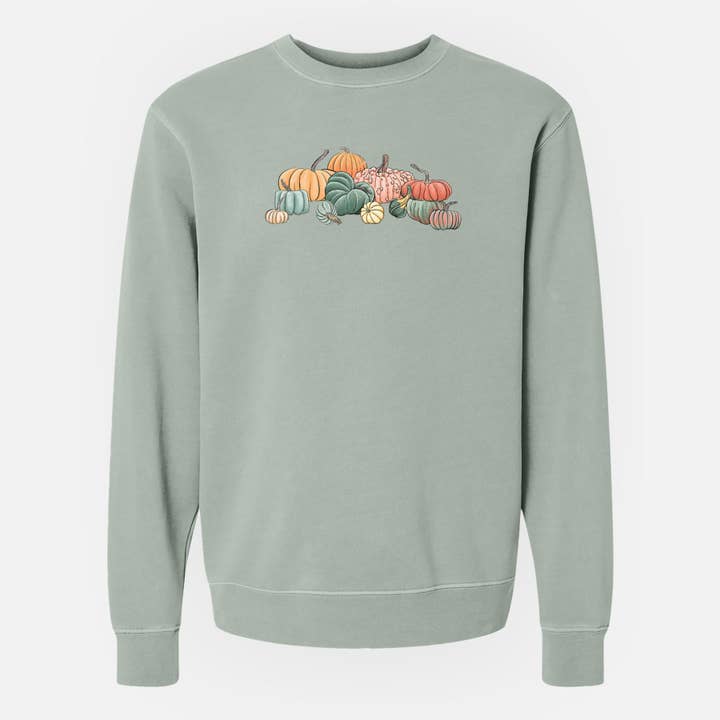 Pumpkin Harvest - Unisex Pigment Dyed Crew Sweatshirt for wholesale by Because Tees