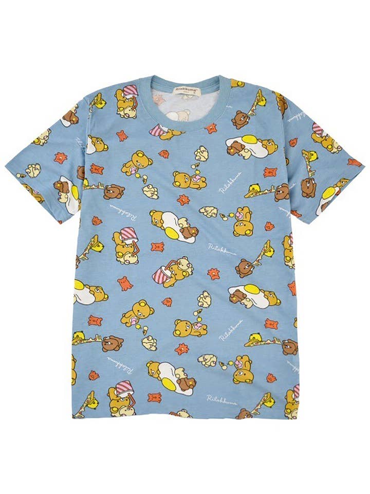 San-X Rilakkuma Hanging Out AOP Tee for wholesale by LASR