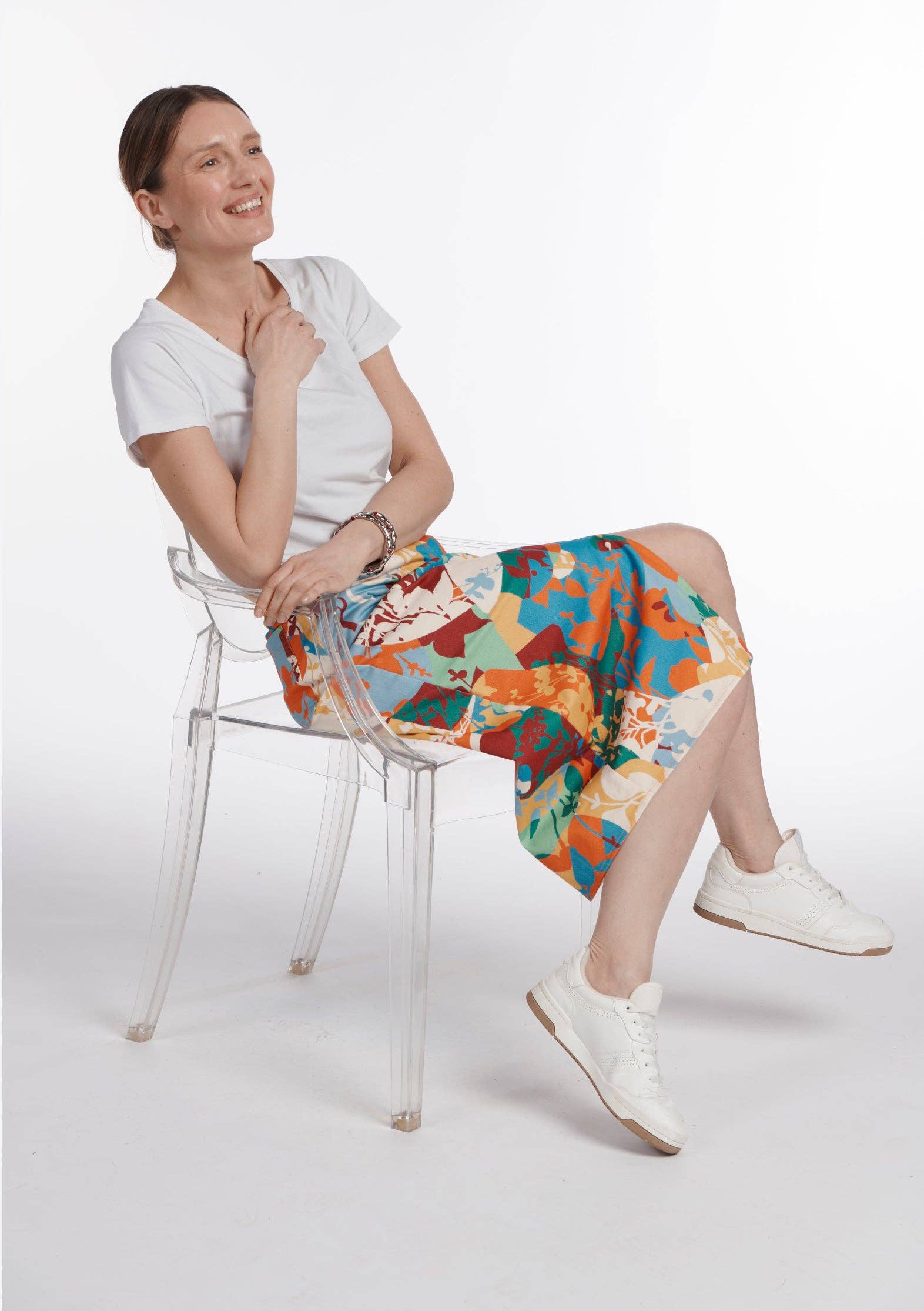 MADE IN SENS - Wholesale Skirt - Women's - Joni Hawaiian Skirt - Orange2