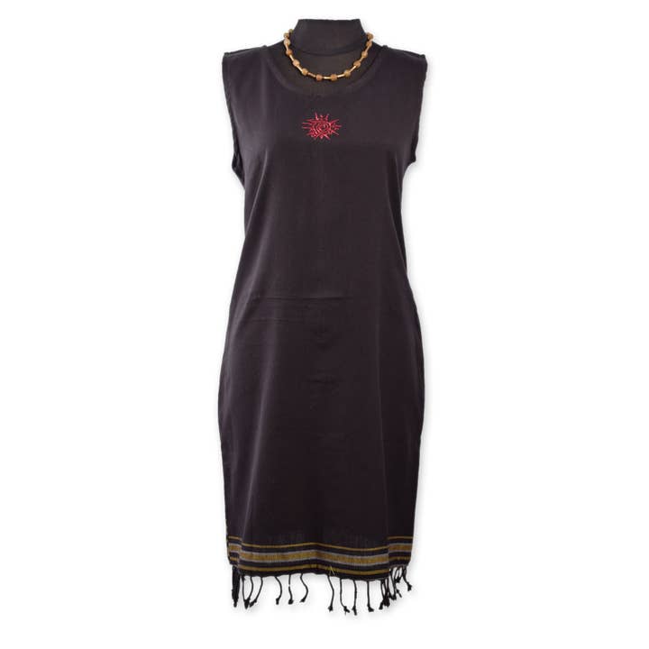 Kikoy Summer Dress Short Black for wholesale by Africulture