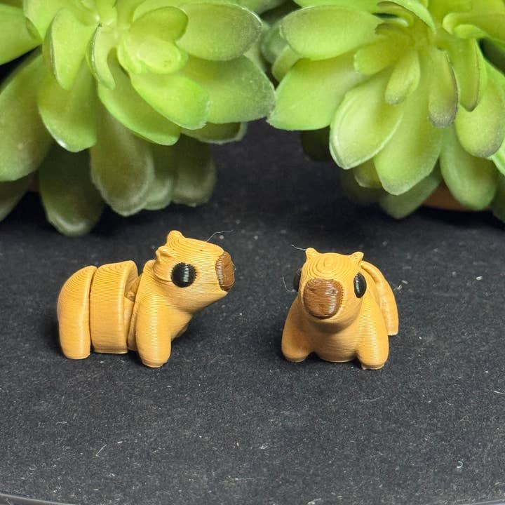 Capybara • Mini 3D Printed Articulated Animal • Flexi Animals for wholesale by Lorianne Kol