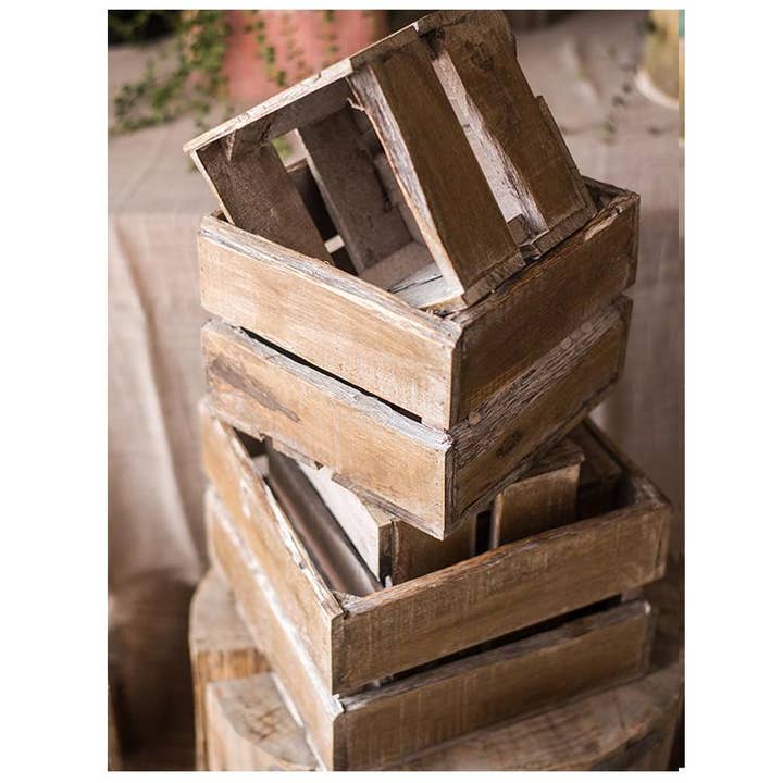 Rustic Reach - Wholesale Planter Box - Square Cube Solid Wood Crates