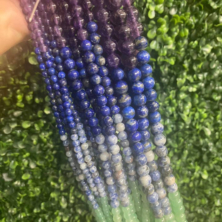 The Bead Bazaar - Wholesale Beads - Chakra Bead Strand, Natural Healing Gemstone Strand, Chakra3