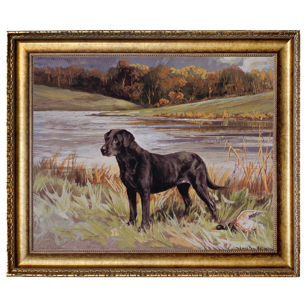 Madison Bay Co. - Historical Home Decor Reproductions - Wholesale Art Print - Labrador Retriever with Duck Framed Painting Print on Canvas17