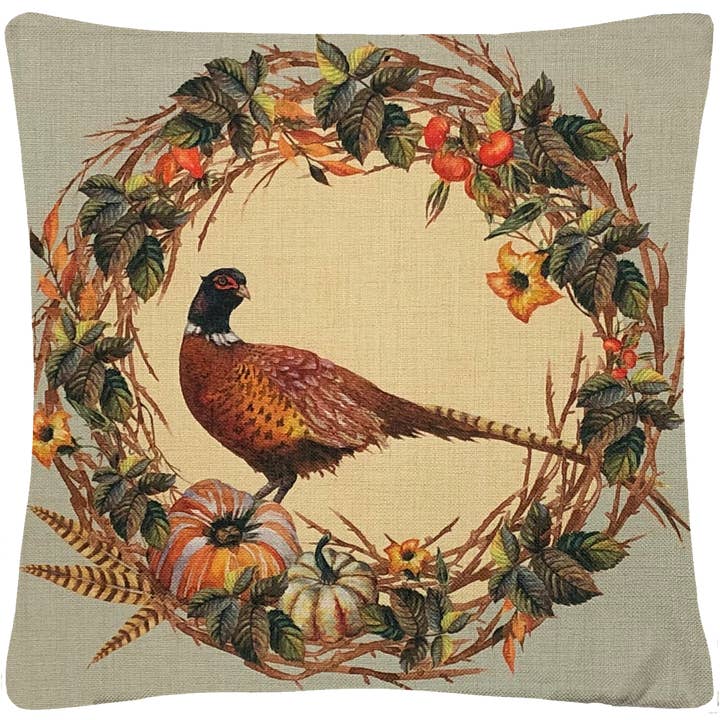 Almohada con inserto de corona de faisán para venta al por mayor de Golden Hill Studio