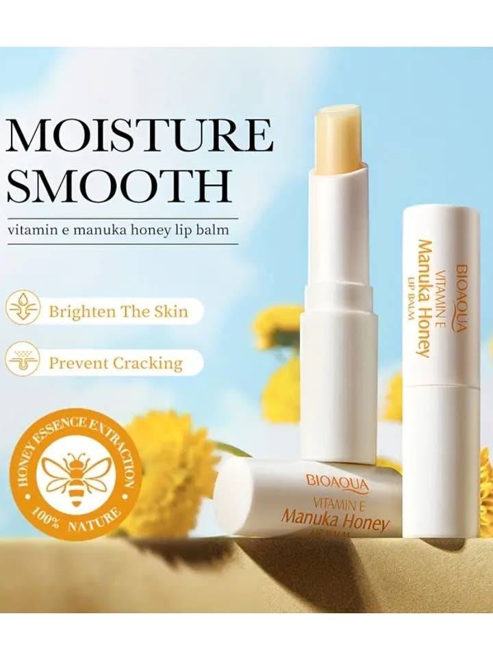 Balsamo labbra al miele di Manuka con vitamina E per la vendita all'ingrosso da parte di 42POPS