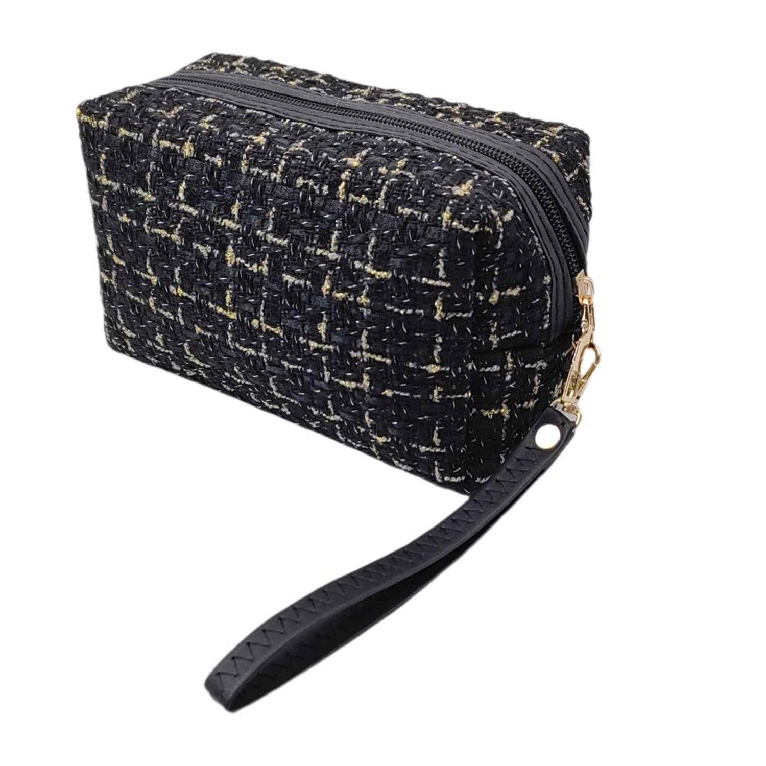 MiMi Wholesale - Wholesale Pouch - Women's - EG10307 Tweed Pouch With Wristlet Strap3