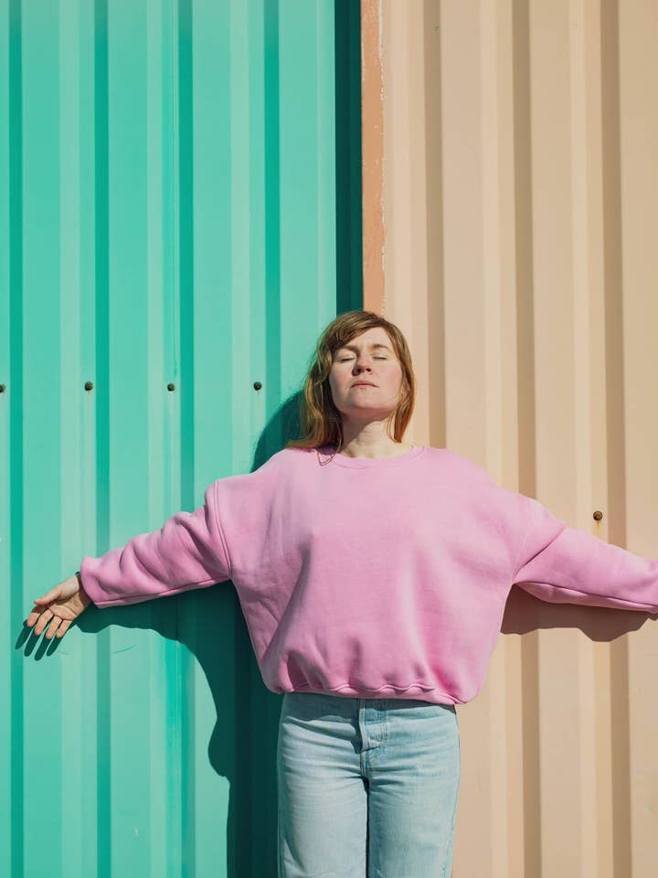 Women's Cotton Sweatshirt - Prism Pink for wholesale by Ayuna