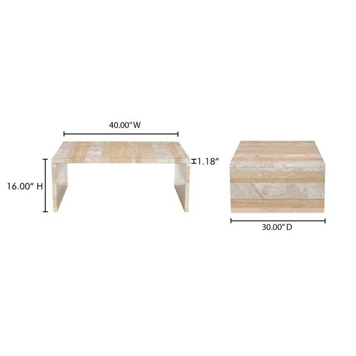 LOOMLAN - Wholesale Coffee Table - Rosa Rosso Levanto Marble Outdoor Coffee Table8