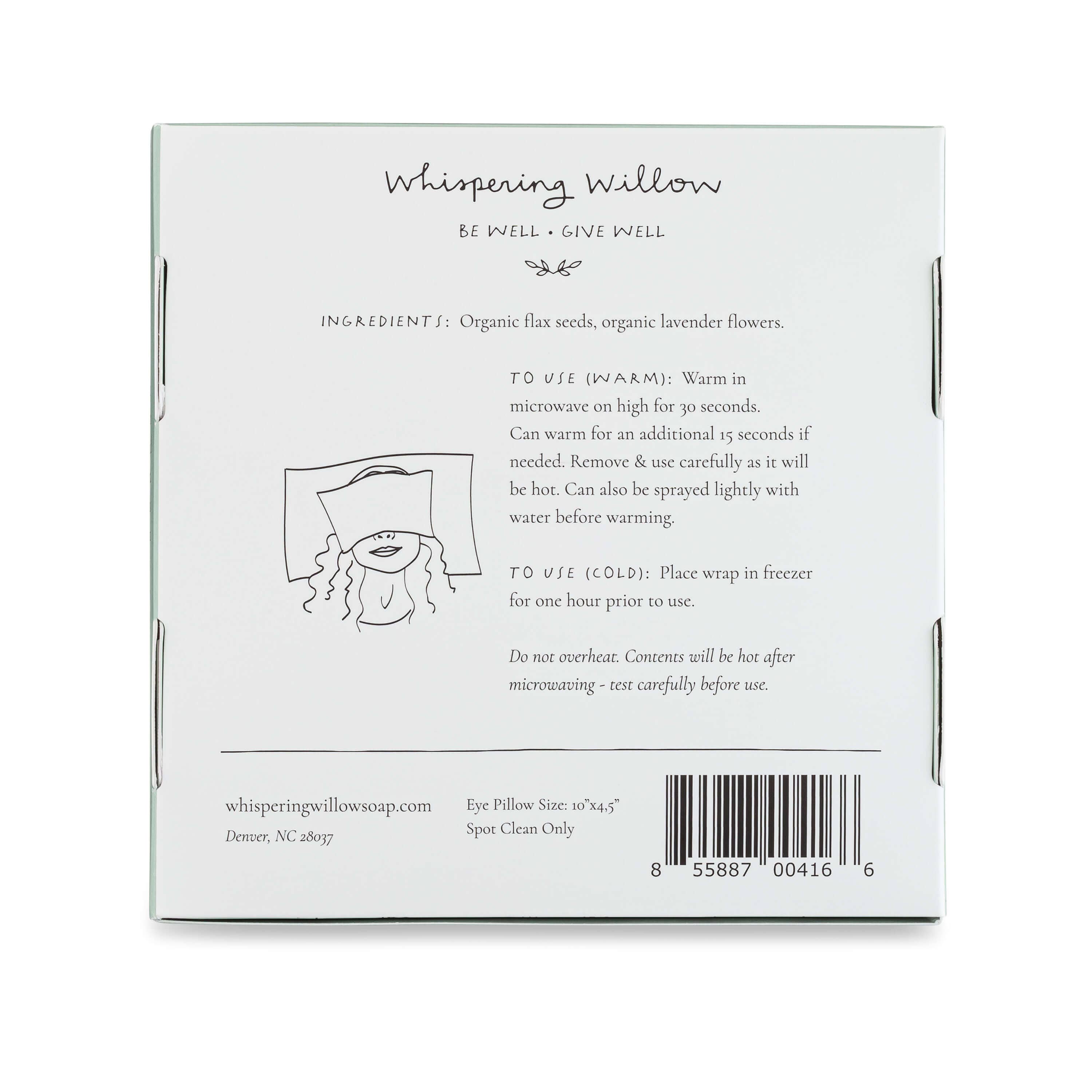 Whispering Willow - Vente Oreiller de spa/de thérapie - Coussin pour les yeux lesté - Rempli de lavande - Pierre1