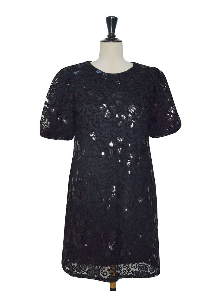 ELLI WHITE - Vente Robe – femme - Robe à motif en relief et sequins2