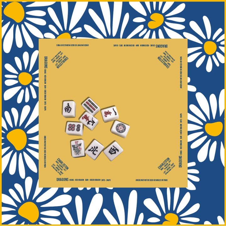 TAPIS DE MAHJONG - Marguerite Bleue pour la vente par Buzzee