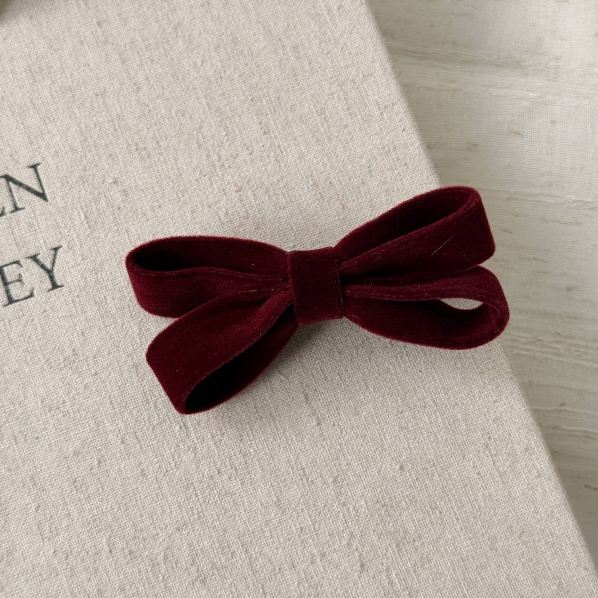 ACCITY - Wholesale Hair Clip - Women's - Velvet Bow Hair Clip Sweet Side Bang Pin_CWAHA078150