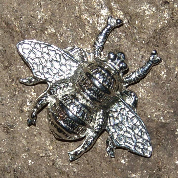 Honey Bee Pewter Brooch Hand Cast by William sturt for wholesale by William Sturt Fine Pewter