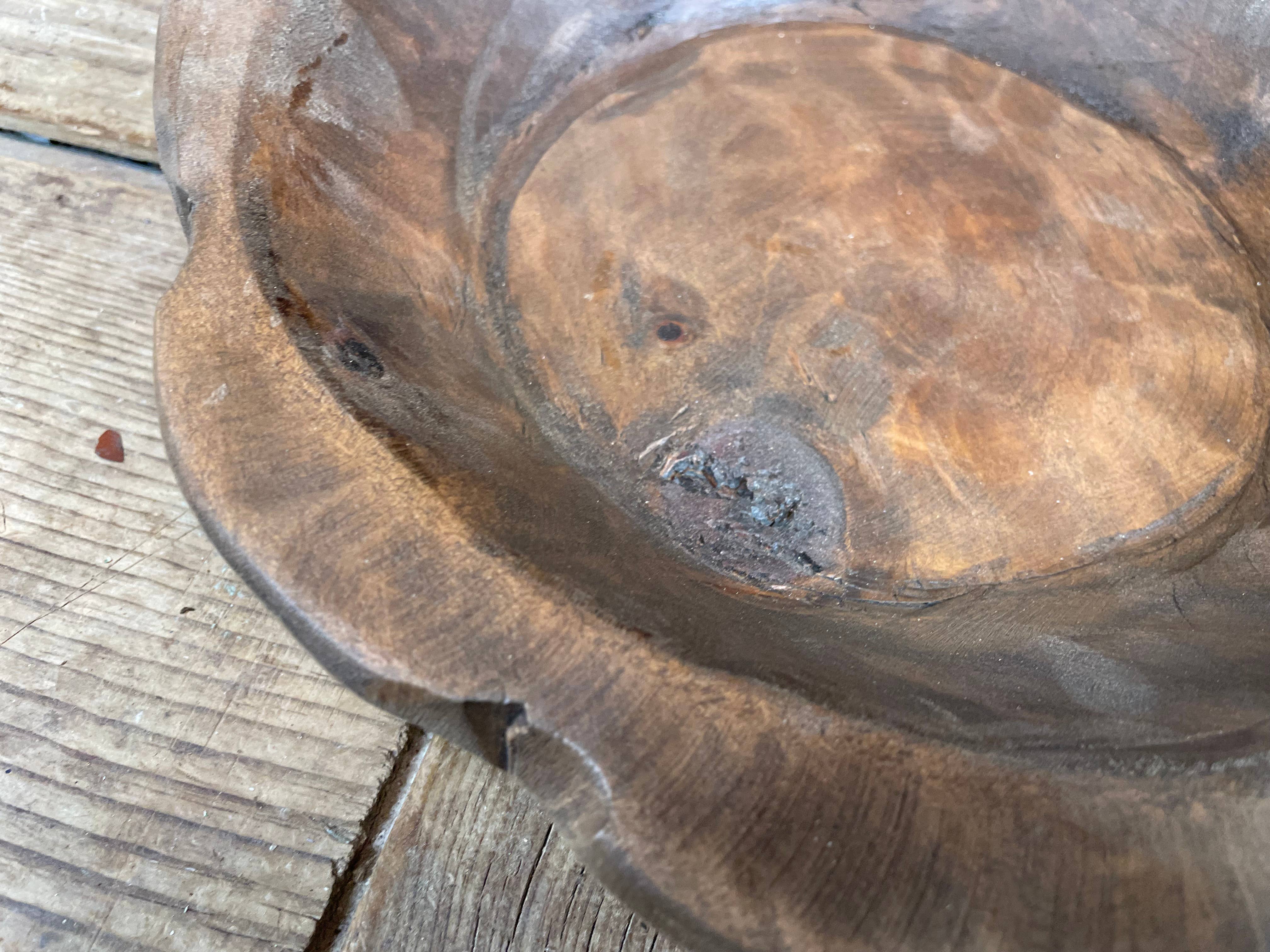 My Amigos Imports – wholesale Dekorativ tallrik/fat/skål – NFC-Liten Blomskål i Trä-WH5P-10-12 tum-NFC-Vaxad-$103