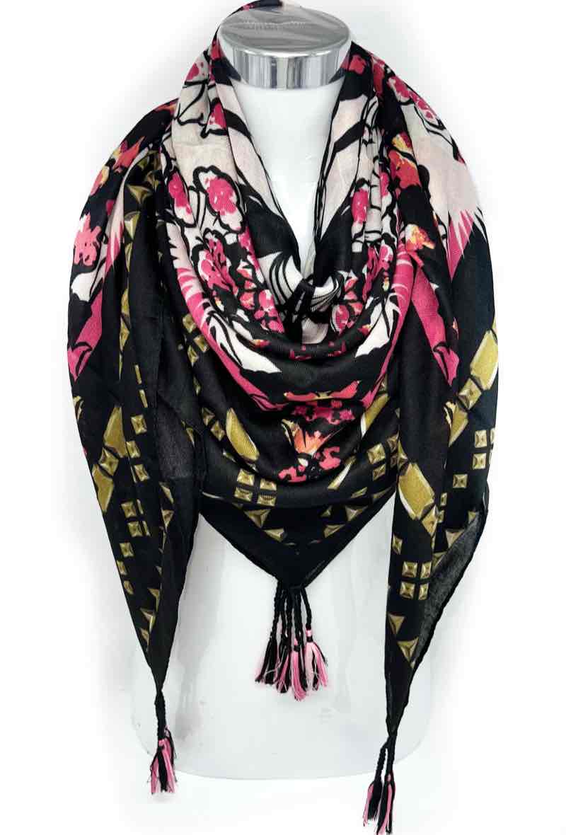 LINETA - Wholesale Scarf - Women's - Large square tassel scarf 46735-230