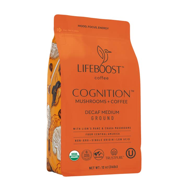 New! Decaf Cognition Mushroom coffee for wholesale by Lifeboost Coffee