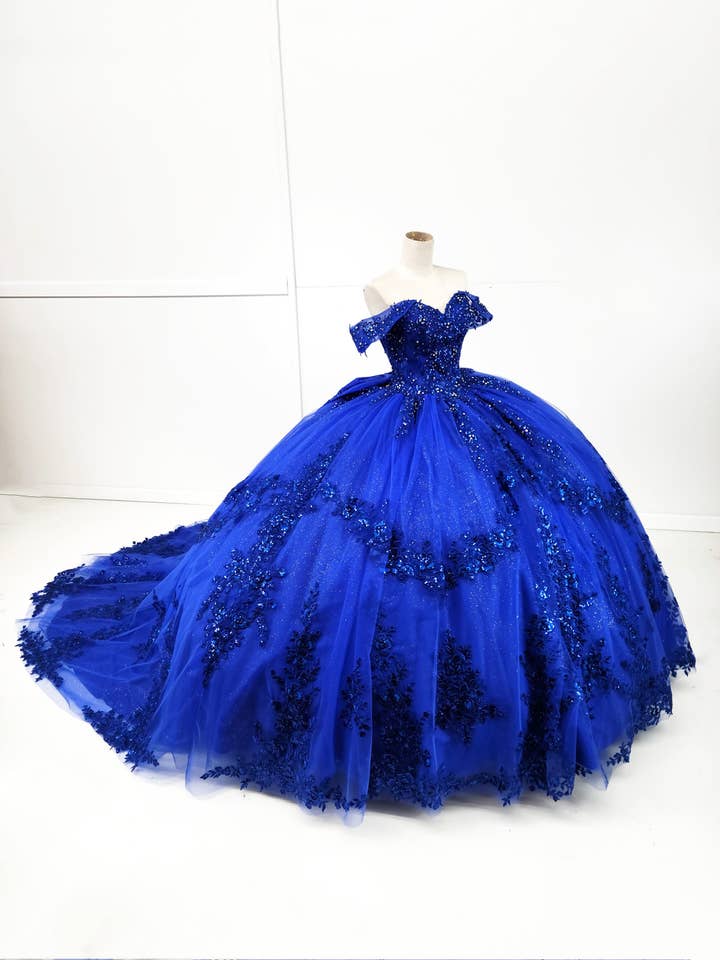 Royal Skulderfri quinceañera-kjole med sløjfe og slæb CHF3122 for engroshandel på Faire