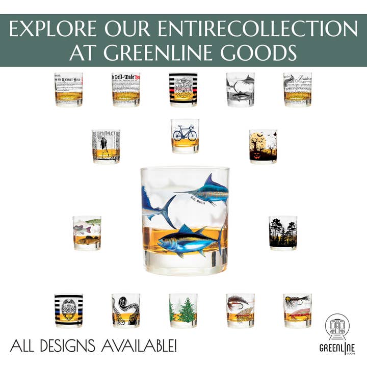 Greenline Goods - Wholesale Cocktail/Liquor Glass - Freshwater & Saltwater Whiskey Glass Set8
