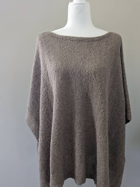 Bucle Alpaca Poncho Mocha for wholesale by Inspired Peru