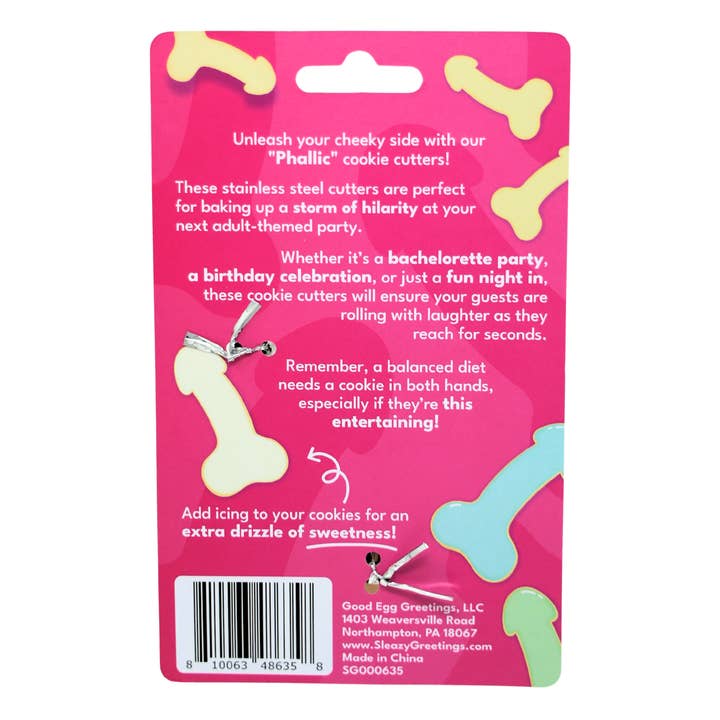 Sleazy Greetings - Wholesale Cookie Cutter - 3 Piece Penis - Cookie Cutter Sets