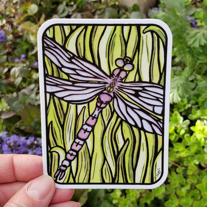 Autocollant en vinyle Dragonfly pour la vente par Sarah Angst Art