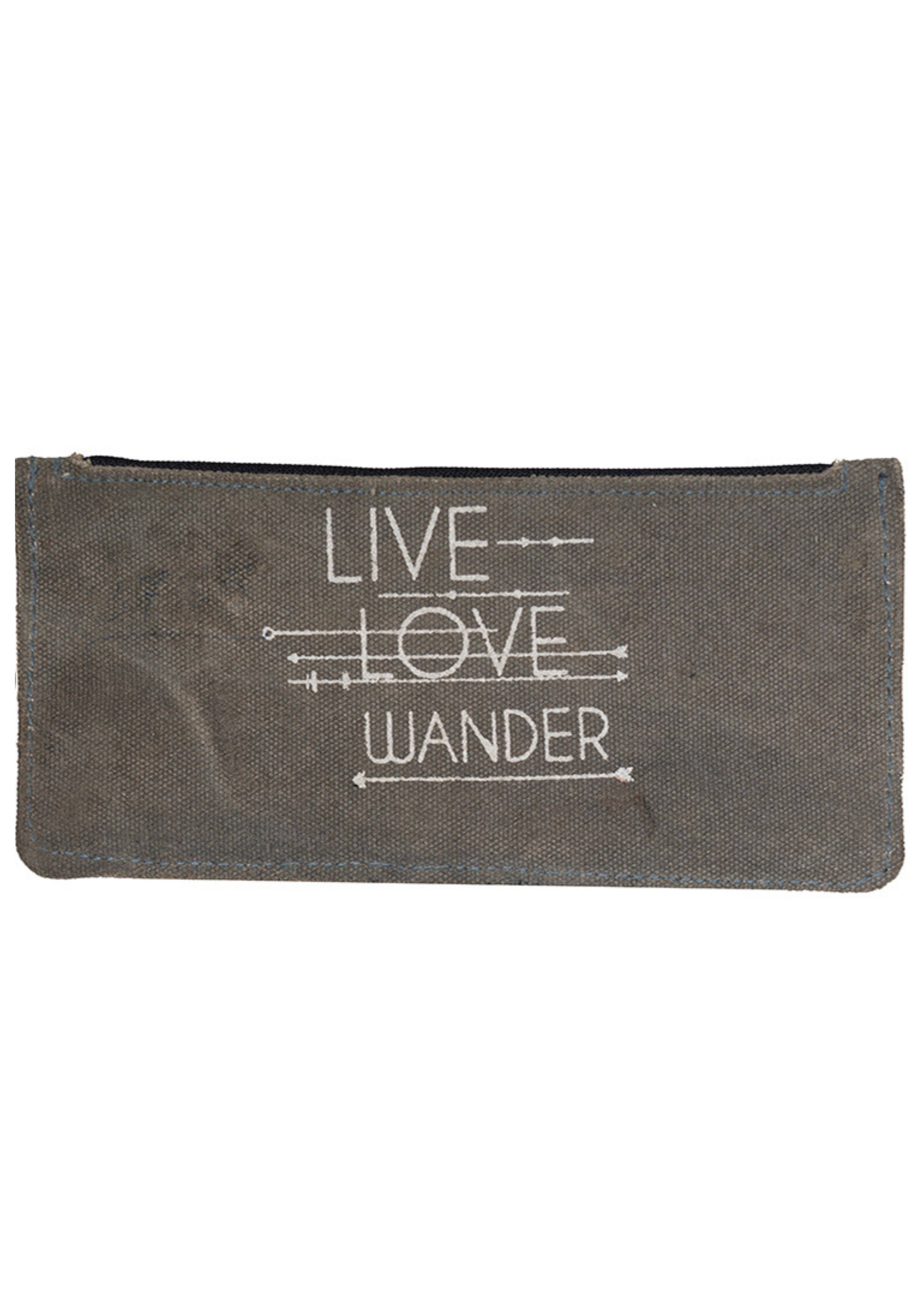 Mona B. - Venta al por mayor Bolso muñequera - Live Love Wander-Up-Cycled - Funda de lona para tarjetas2