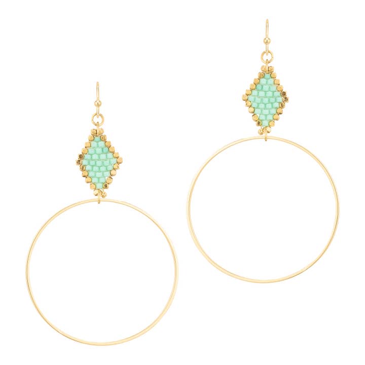 Crossroads Accessories Inc - Wholesale Dangle Earrings - Beaded Hoop Earrings1