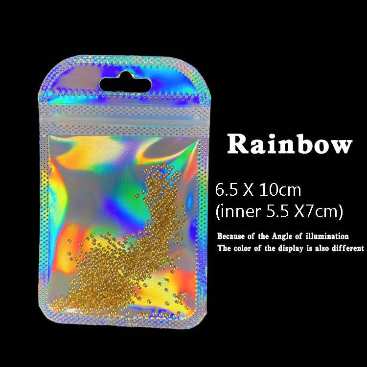 Gemscape UK - Wholesale Pouch - Women's - Holographic Rainbow Zip Lock Pouch (6.5*10 cm) For Jewellery1