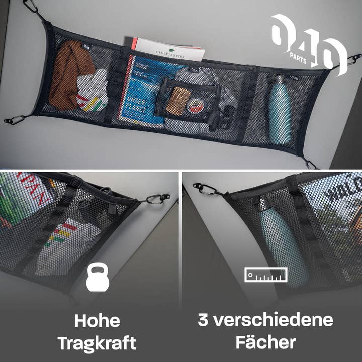 Mixcover GmbH - Wholesale Storage Bag - 040Parts luggage net combination storage net for pop-up roof and interior compatible with VW T5 T6 Bulli California Beach Caravelle2