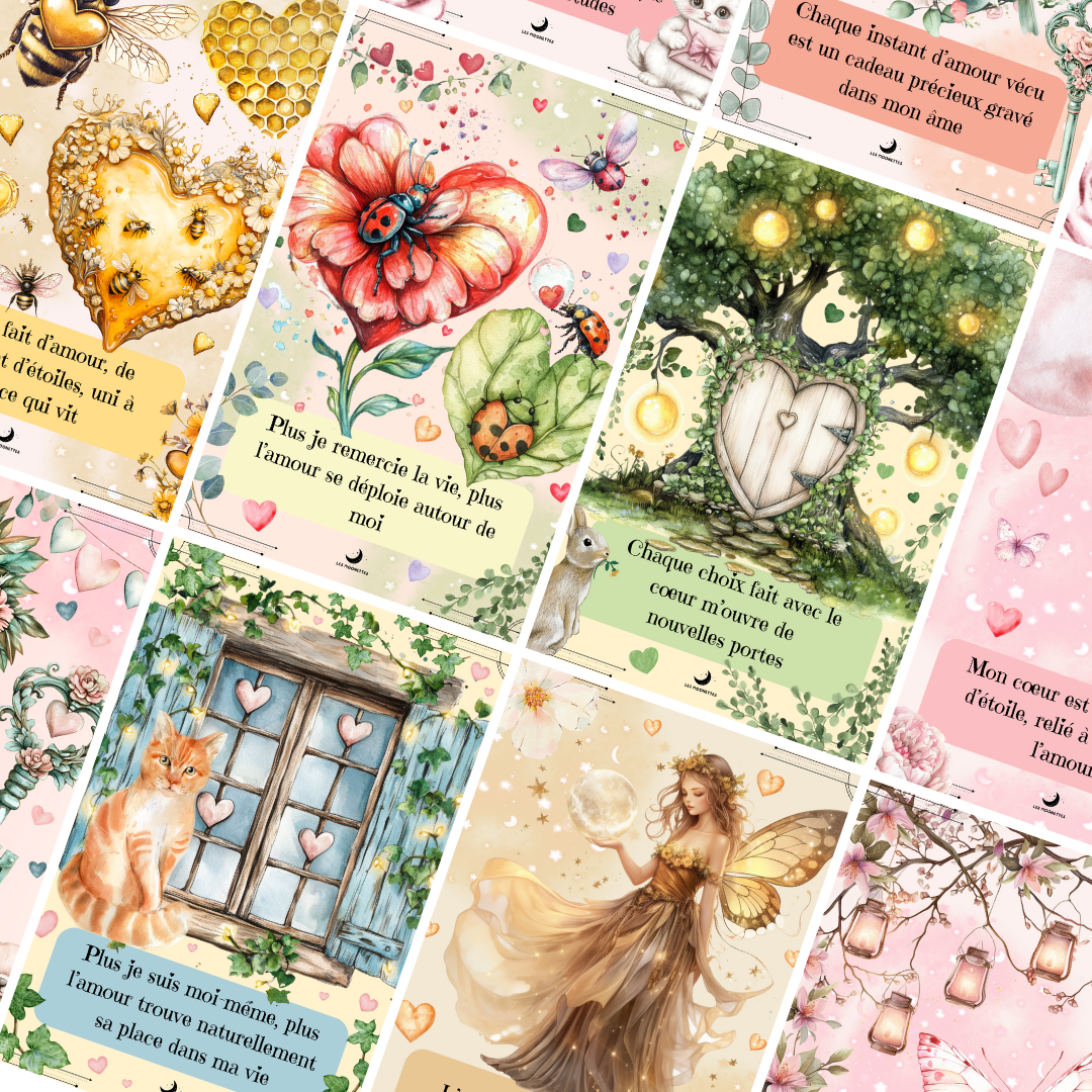 Les Moonettes - Vendita all'ingrosso Tarocchi - 32 Carte di Affermazioni Positive - Incantesimi d’Amore5