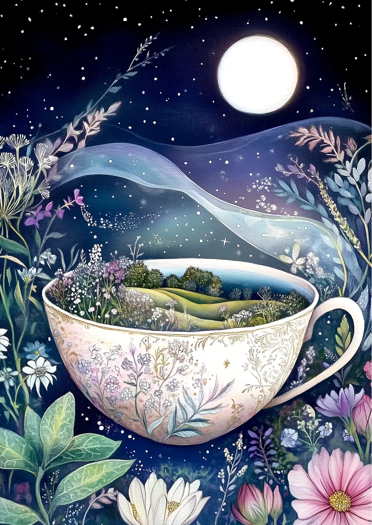 Fripperies - Wholesale Everyday Greeting Card - World in a Cup: Landscape in Porcelain | Card Fripperies0
