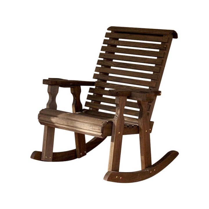 The Porch Swing Company - Wholesale Rocking Chair - Amish Casual Heavy Duty Roll Back Wooden Outdoor Rocking Chair12