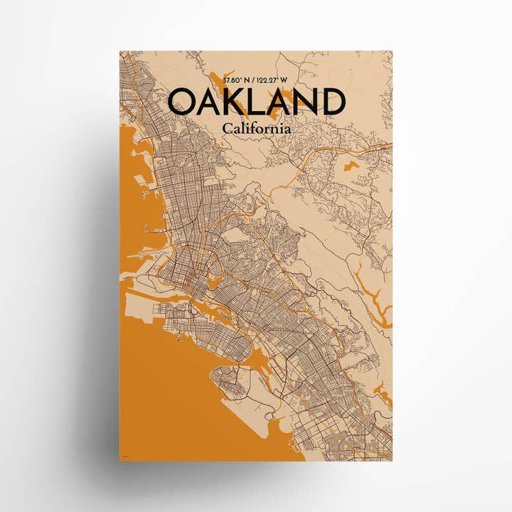 Carte de la ville d'Oakland pour la vente par OurPoster.com