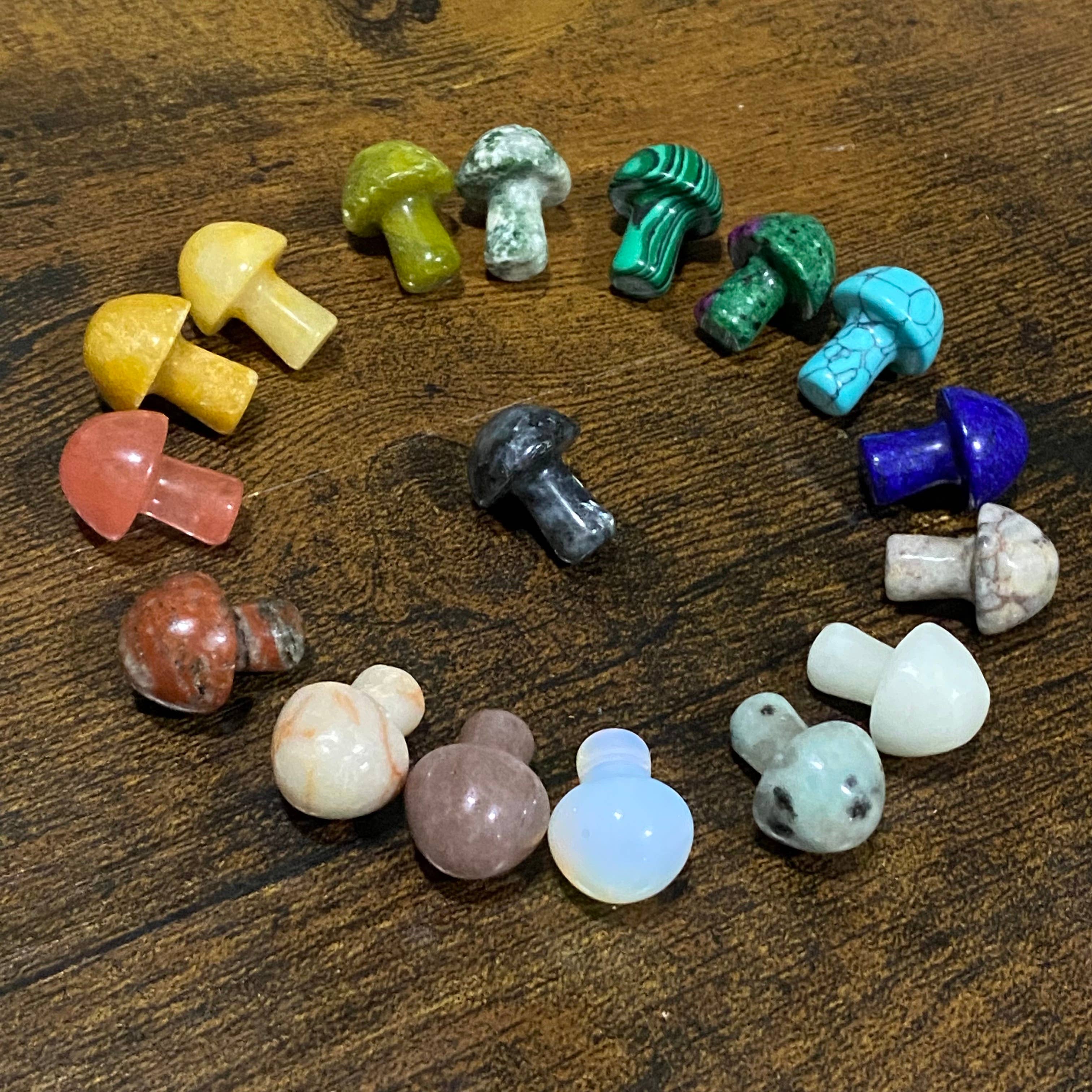 Wax Apothecary - Wholesale Spiritual Stone/Crystal - 🍄 Crystal Mini Mushroom Stone Assortment 🍄12