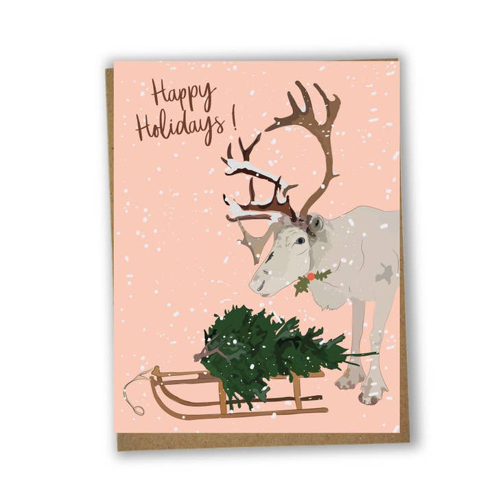 Happy Holidays Christmas card for wholesale by Lili Graffiti
