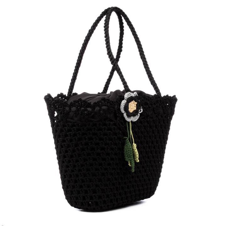 FIRENZE ARTEGIANI - Wholesale Beach Bag - Zeccone women's shoulder bag. Made of cotton, with tassel.9