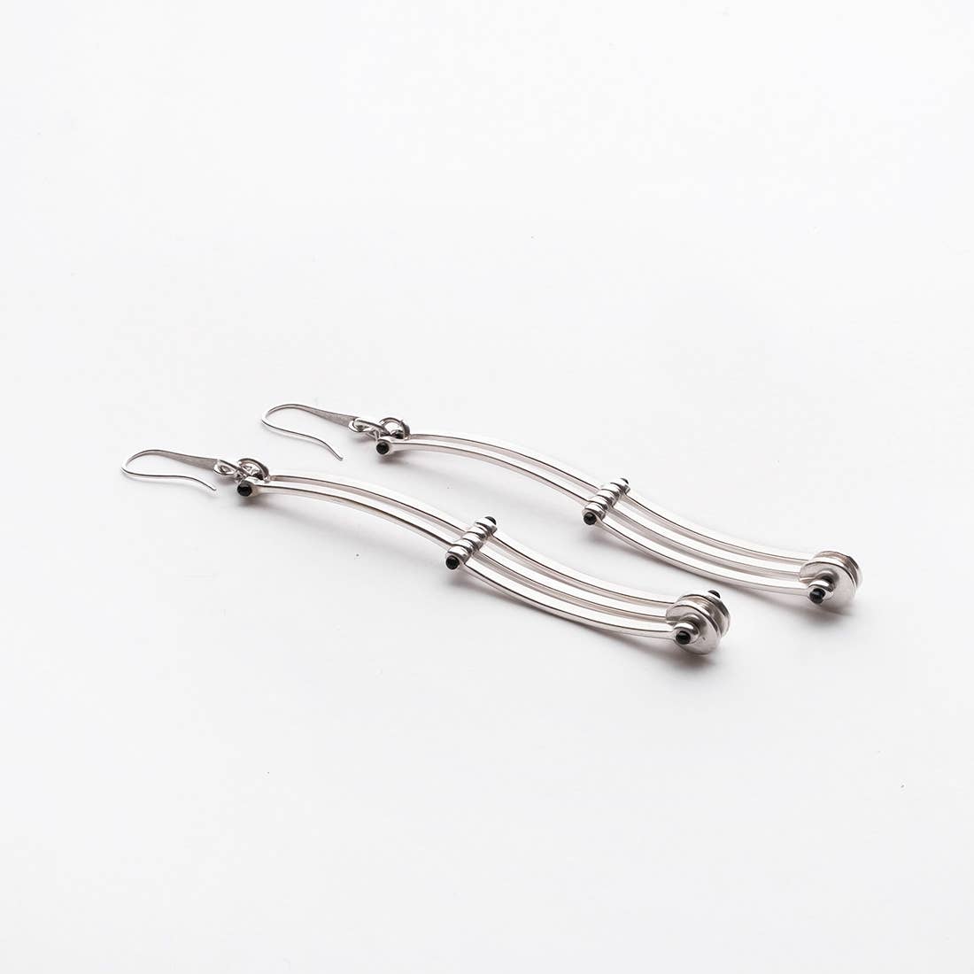 C.KARAKALPAKI - Wholesale Dangle Earrings - Curved Fence Earrings Silver0