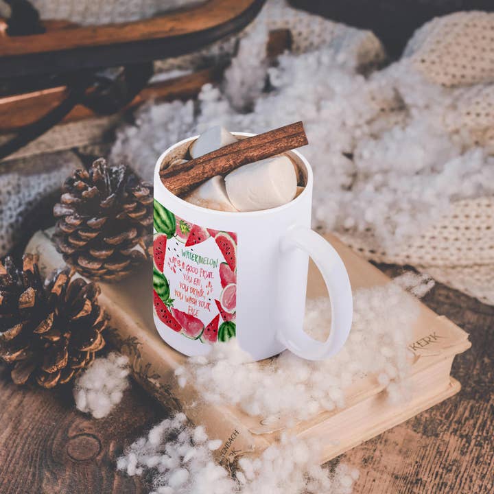 3dRose - Wholesale Coffee Mug - 3dRose, Melon Watermelon quote text illustration typography summer, Mug11