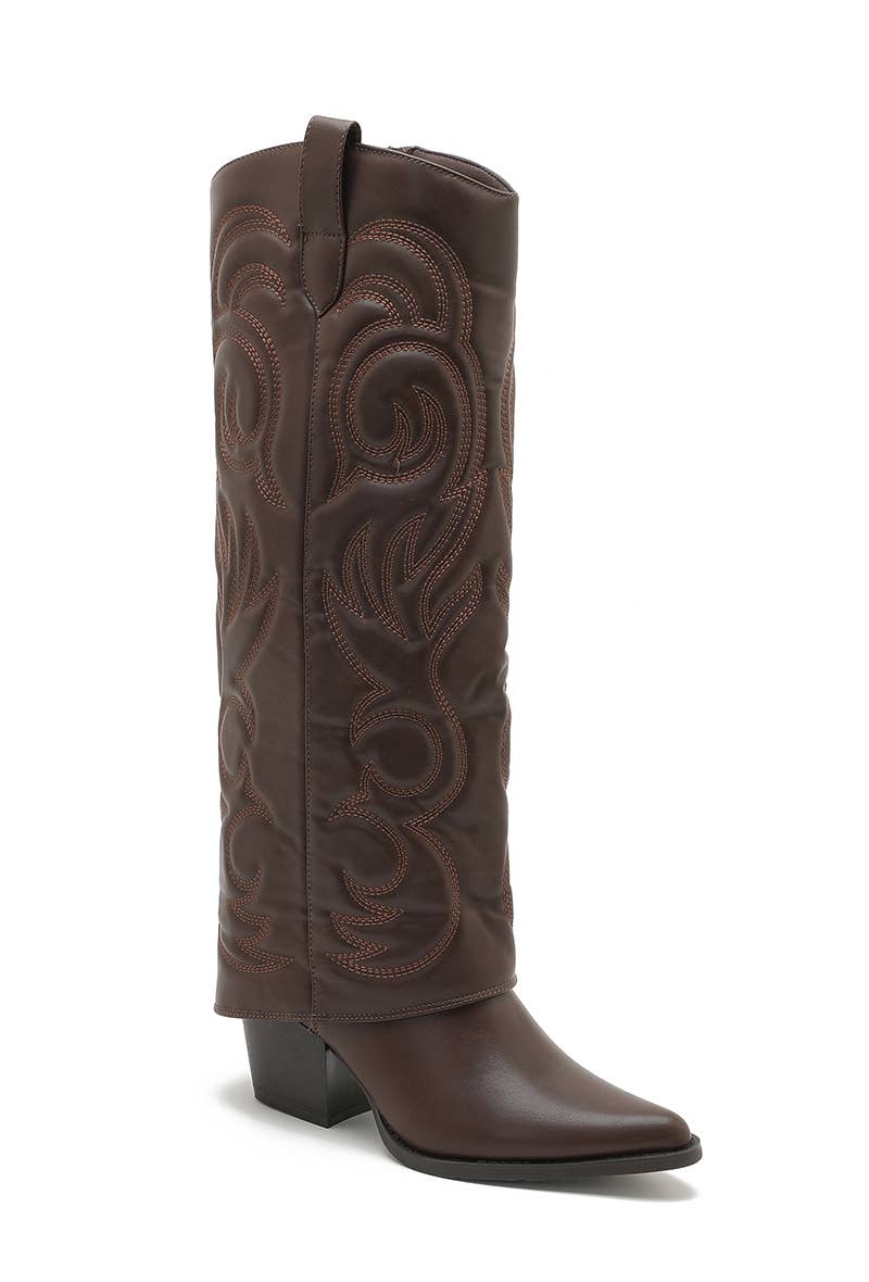 Joia Paris - Wholesale Boots - Women's - Santiag boot with heel, stitched pattern, and WZ-92 cuff15