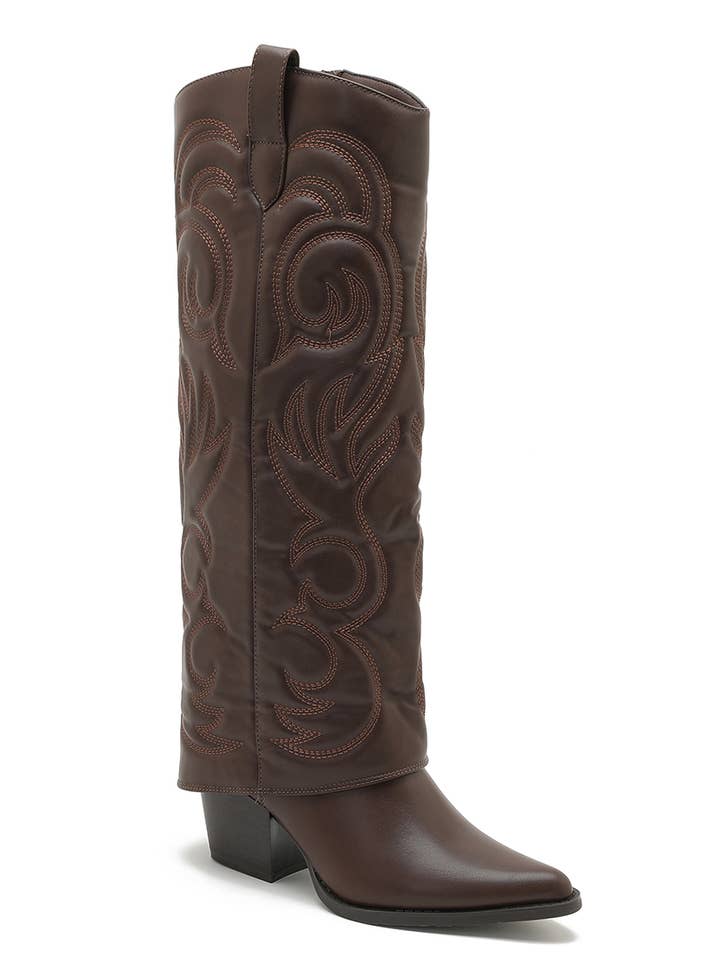 Joia Paris - Wholesale Boots - Women's - Santiag boot with heel, stitched pattern, and WZ-92 cuff15