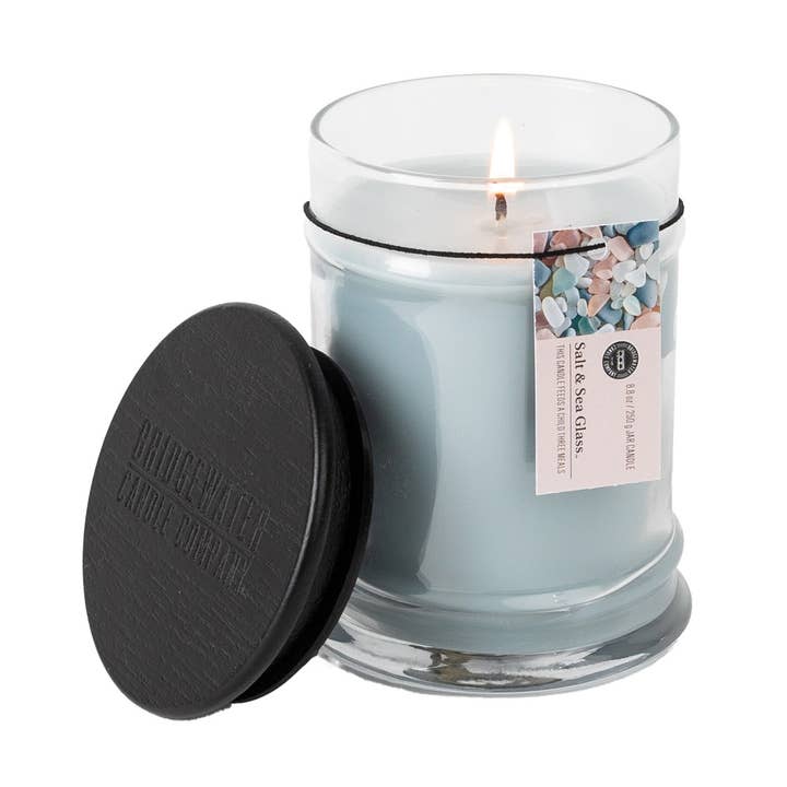 Salt & Sea Glass 8oz Jar Candle for wholesale by Bridgewater Candle Company