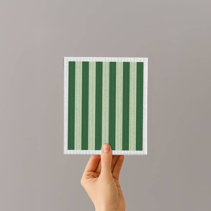 Naturbedacht - Wholesale Dishcloth - Sponge cloth - Stripes - Green - No. 61