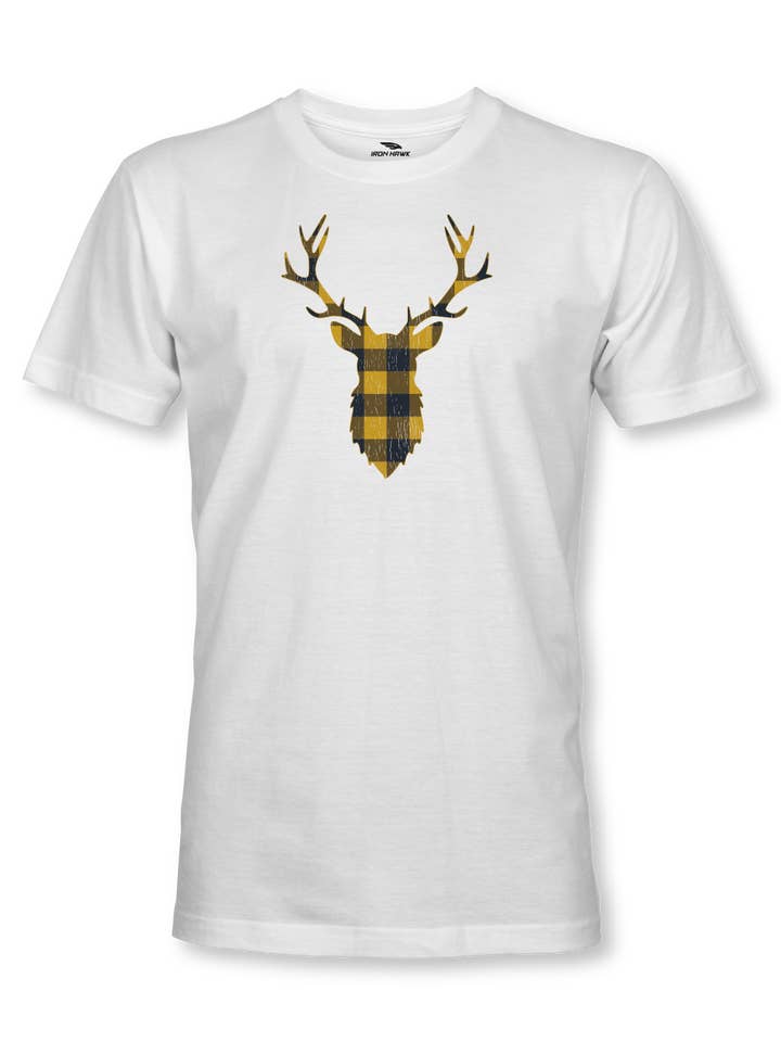 Yellow Flannel Buck Head T-Shirt for wholesale by Iron Hawk Safe