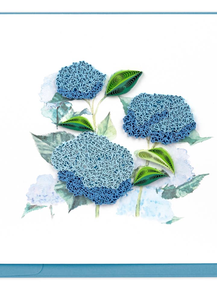 Quilled Wild Hydrangeas Greeting Card for wholesale by Quilling Card