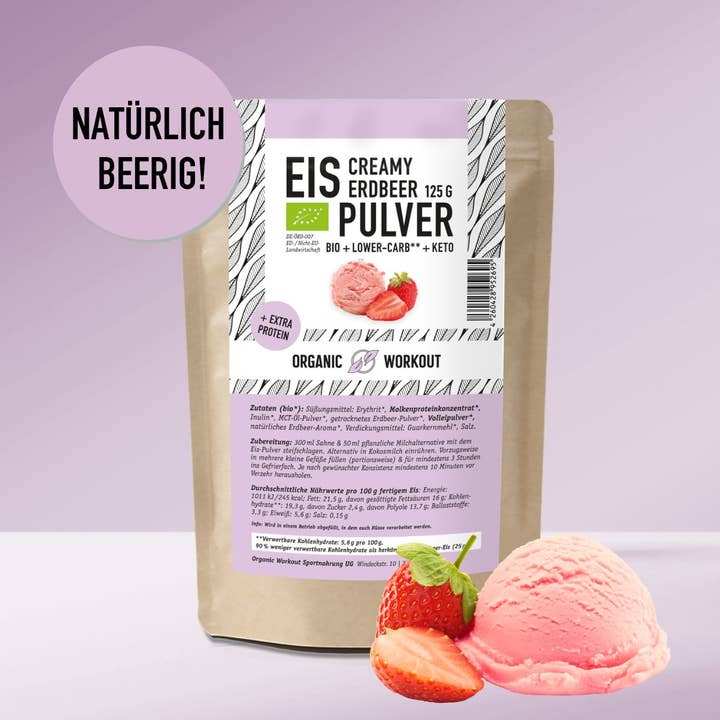 LOWER-CARB STRAWBERRY ICE CREAM - KETO-FRIENDLY for wholesale by Organic Workout