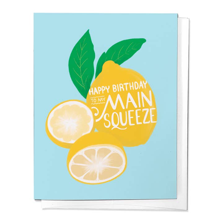 Happy Birthday to my Main Squeeze Lemon Greeting Card for wholesale by Parcel Island